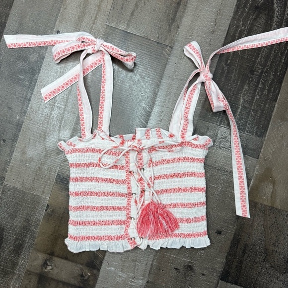 Free People Pink and White Crop Top - Picture 12 of 14